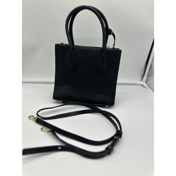 MICHAEL KORS Mercer Medium Pebbled Leather Crossbody Bag in Black Careercore - Picture 4 of 12